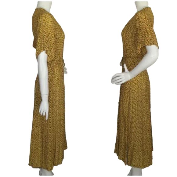 FAITHFULL THE BRAND Dress, 8, True Wrap, Short sleeves, Yellow/Floral print - Picture 7 of 13